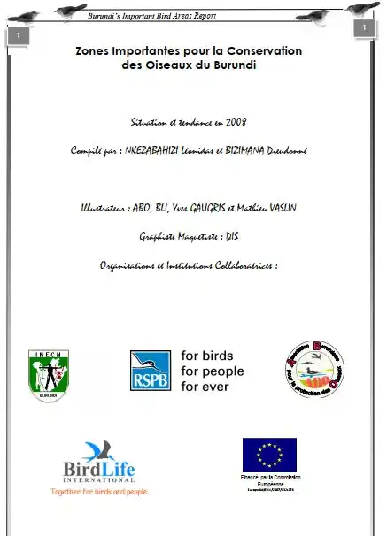 Burundi’s Important Bird Areas, Status and Trends 